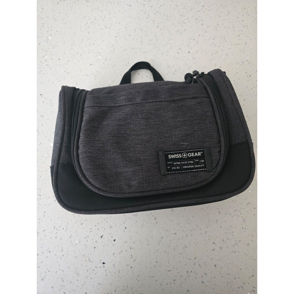 SwissGear Travel Toiletry Bag Hanging Organizer Dopp Kit Waterproof Gray Black
